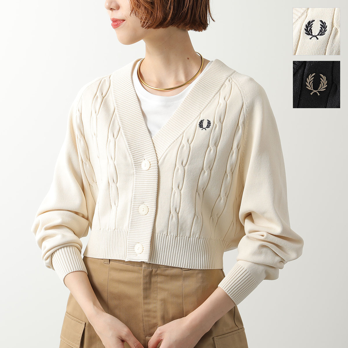 楽天市場】FRED PERRY フレッドペリー ニット CROPPED TEXTURED