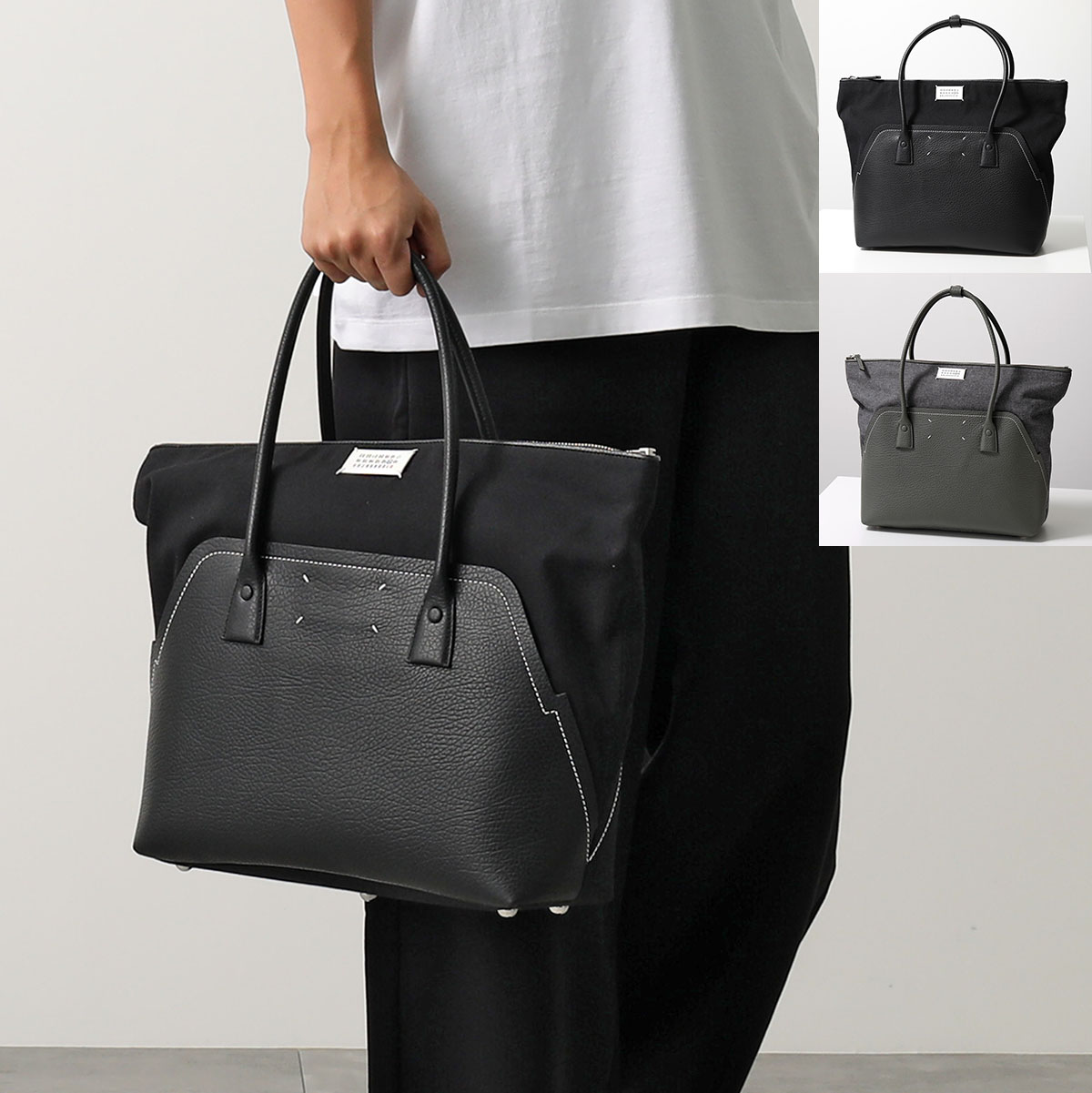 22ss Maison Margiela レザートートバッグ　ポーチ　黒 22ss Maison Margiela レザートートバッグ ポーチ 黒 MM6 Maison