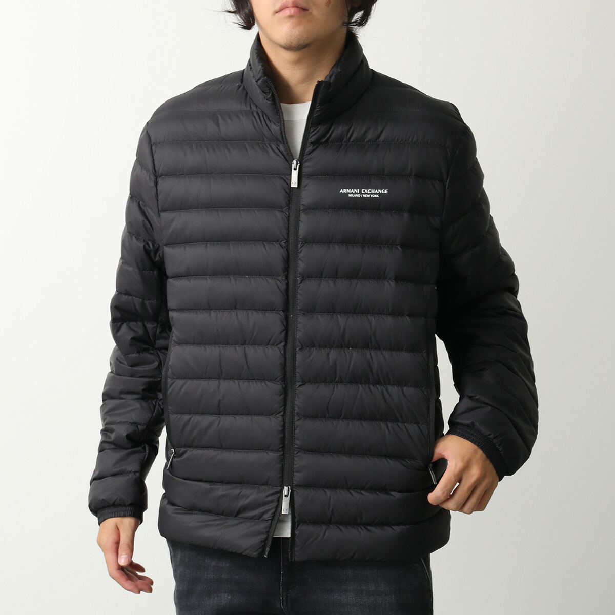 新品未使用★ホーンガーメント・ブランドロゴ総柄 ダウン セットアップ(48) ARMANI EXCHANGE A/X アルマーニ エクスチェンジ ダウン