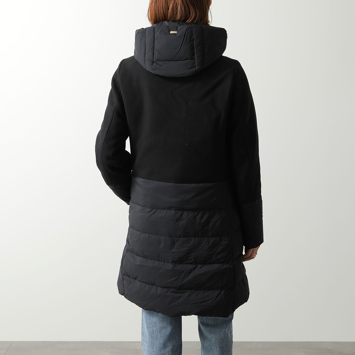 【最大2万円OFFクーポン対象・9/30～10/1限定】HERNO ヘルノ ダウンコート PI002118D 33344 レディース ウール切替 セミロング フード付 カラー3色