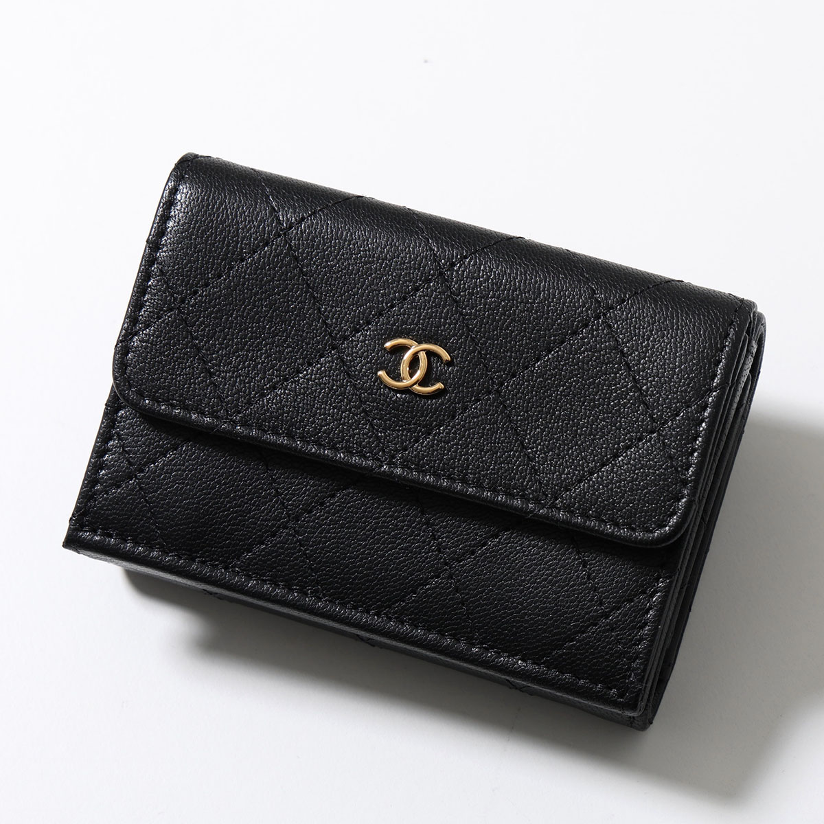 楽天市場】CHANEL シャネル 三つ折り財布 SO BLACK AP0229