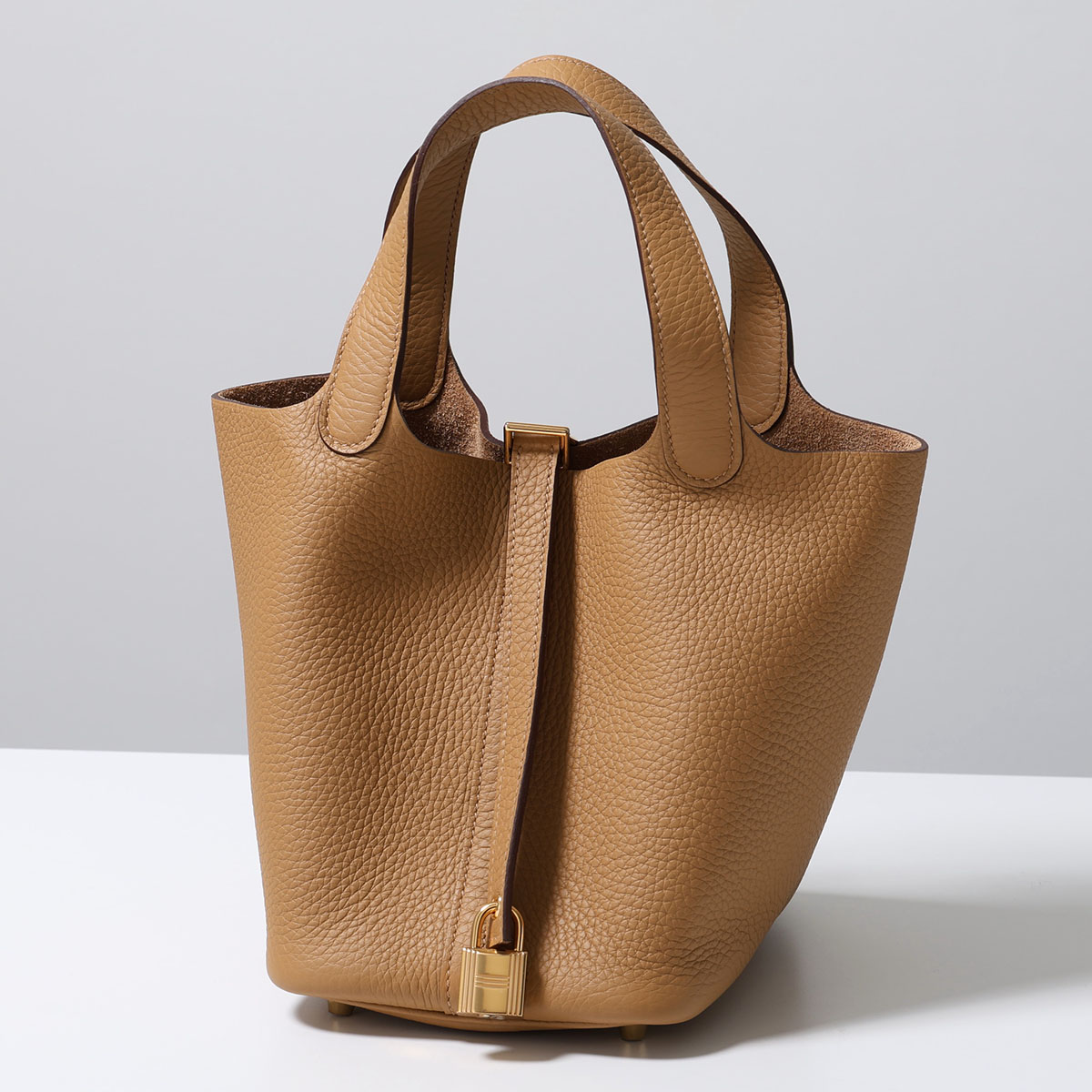 エルメス ピコタンPM ヴォーバレニア ブラウン　□H刻印（正規マキアージュ済） エルメス ピコタンPM ヴォーバレニア ブラウン □H刻印（正規