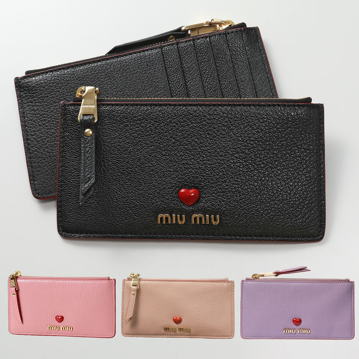 楽天市場 Miumiu ミュウミュウ 5mb006 2bc3 Madras Love カラー4色 カードケース パスケース コインケース ブラック フラグメントケース ミニ財布 レディース インポートセレクト Musee