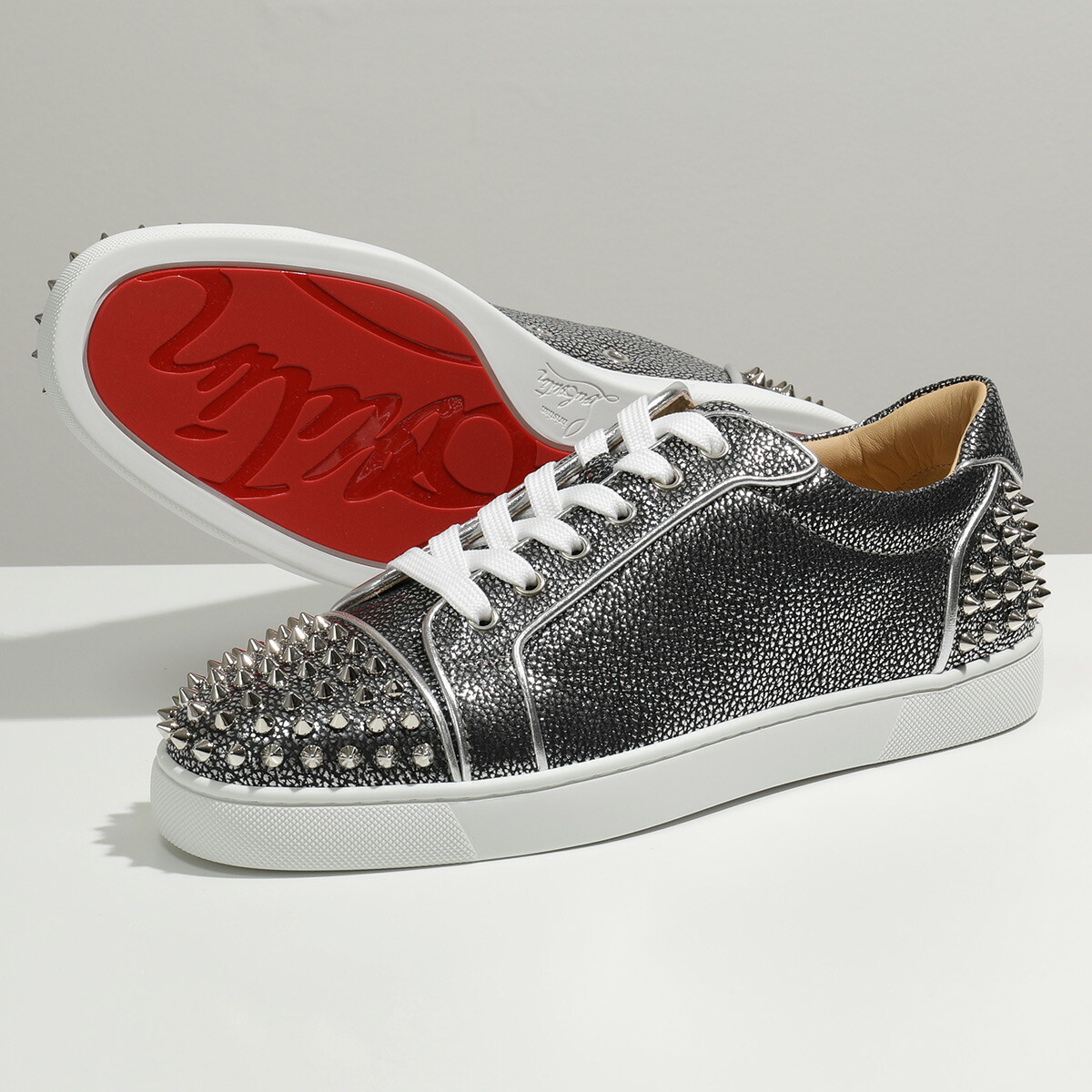 楽天市場 Christian Louboutin クリスチャンルブタン 310 Seavaste 2 Orlato スニーカー スパイクスタッズ レザー シューズ ローカットスニーカー 靴 S3 Silver メンズ インポートセレクト Musee