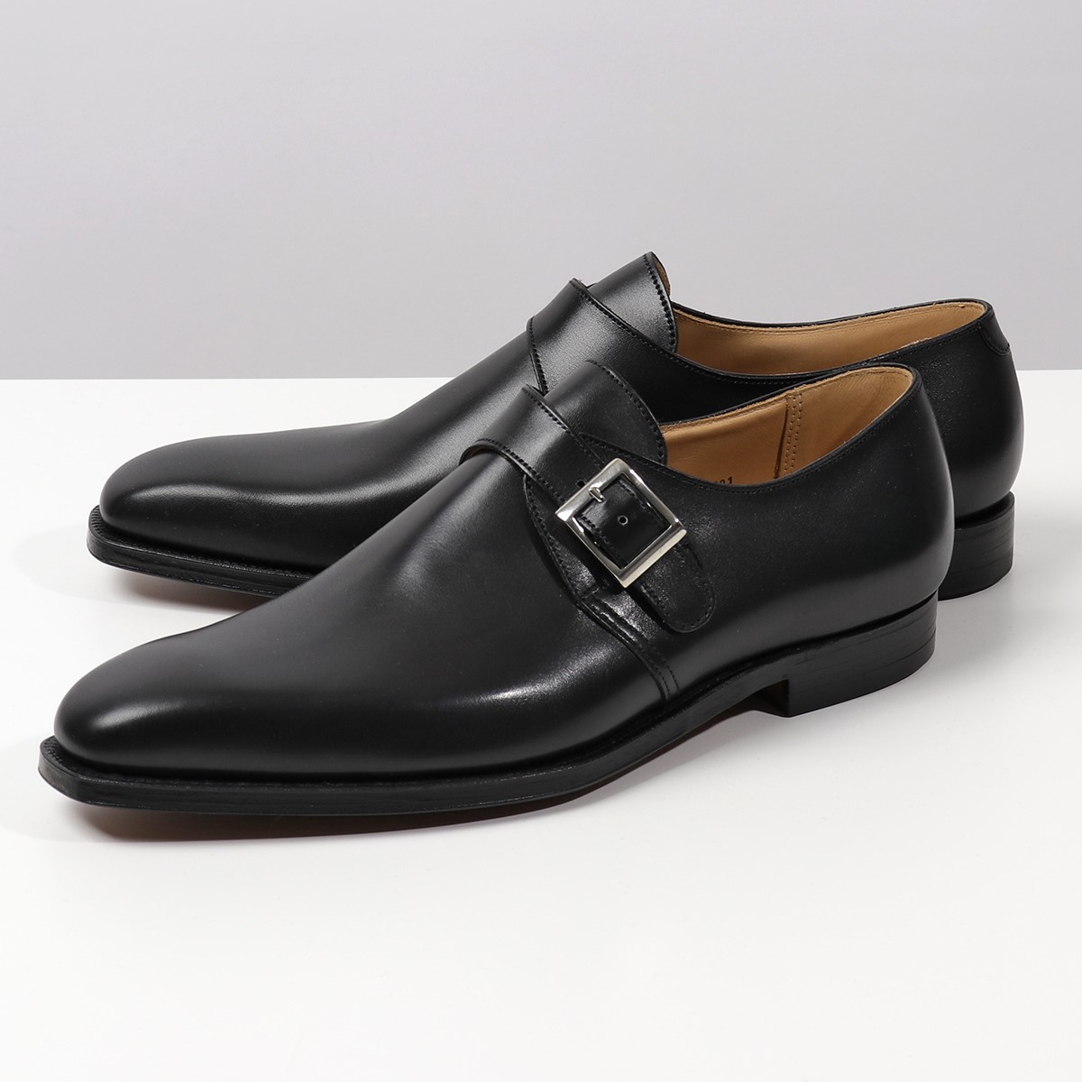 CROCKETT&JONES◇ドレスシューズ/25cm/BLK/レザー/US6.5/カーフレザー