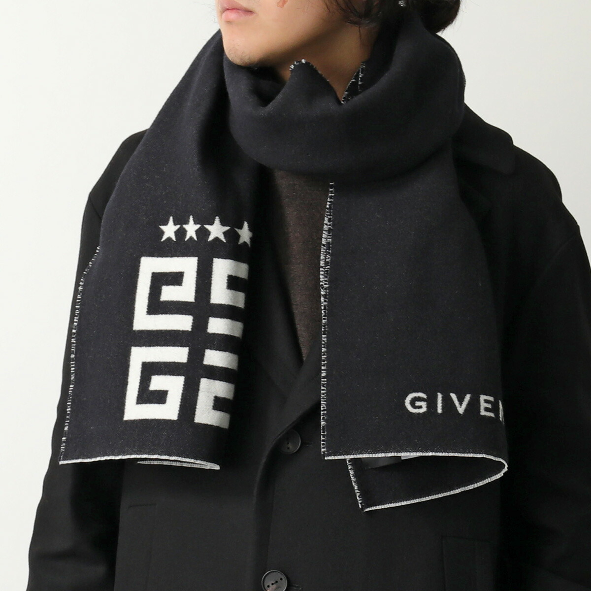 新品! GIVENCHY マフラー ウールシルク GIVENCHY ジバンシィ マフラー J6261 レディース ストール ロゴ シルク