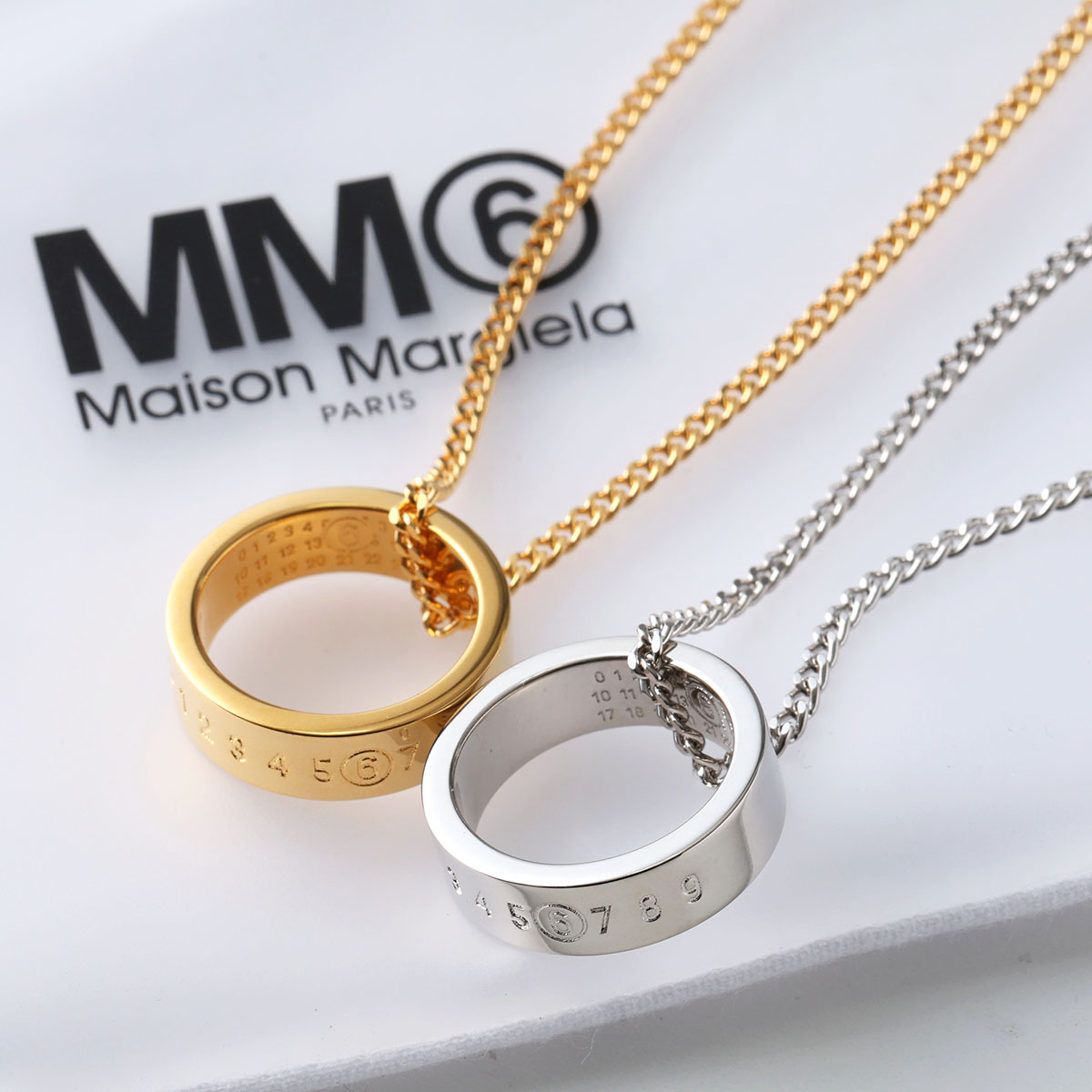 新品 22ss マルジェラ MM6 リングネックレス 金 ゴールド 14046 新品 22ss マルジェラ MM6 リングネックレス 金 ゴールド 14046