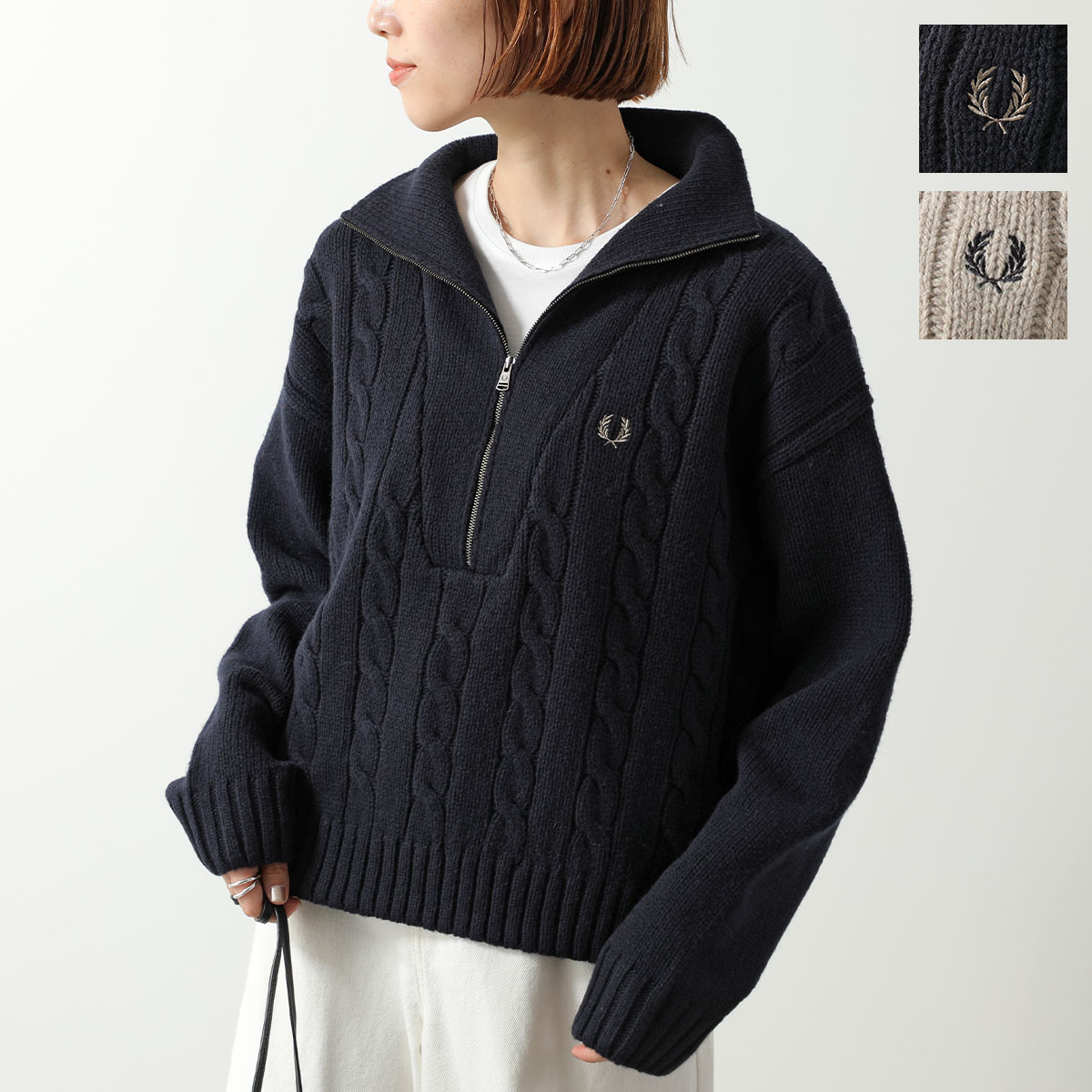 ほぼ未使用品-FRED PERRYフード付きトレーナーワンピース FRED PERRY パーカー 「FRED PERRY/フレッドペリー」 別注