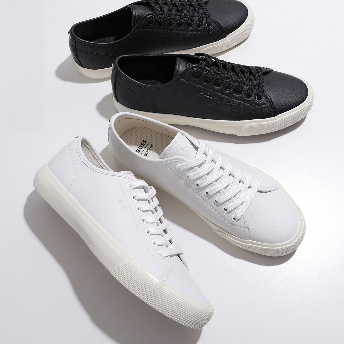 ビックテン✨ ヒューゴボス スニーカー 本革 シグネチャーストライプ 36 近年モデル【極美品】HUGO BOSS ヒューゴボス スニーカー