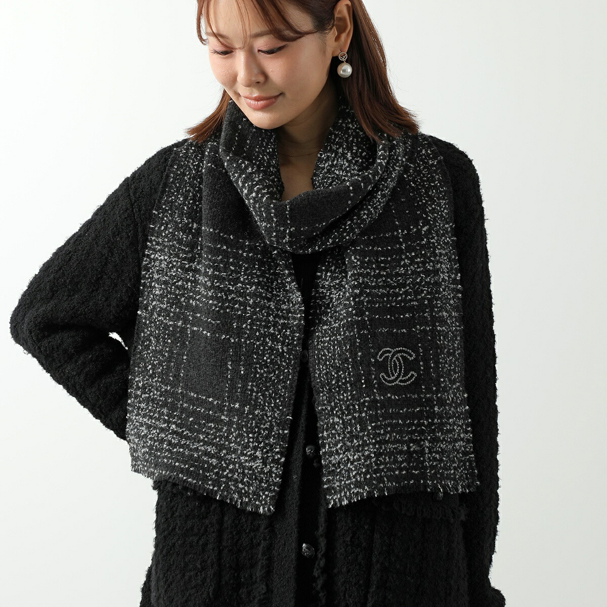 【楽天市場】CHANEL シャネル ニットマフラー AAB422 B22072 レディース ウール カシミヤ シルク ココマーク CCロゴ ...