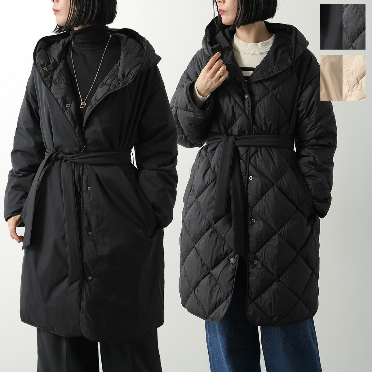 マックスマーラ ウィークエンド ノーカラー ダウン リボン ガチョウ羽毛　42 マックスマーラ ウィークエンド ノーカラー ダウン リボン ガチョウ羽毛 42