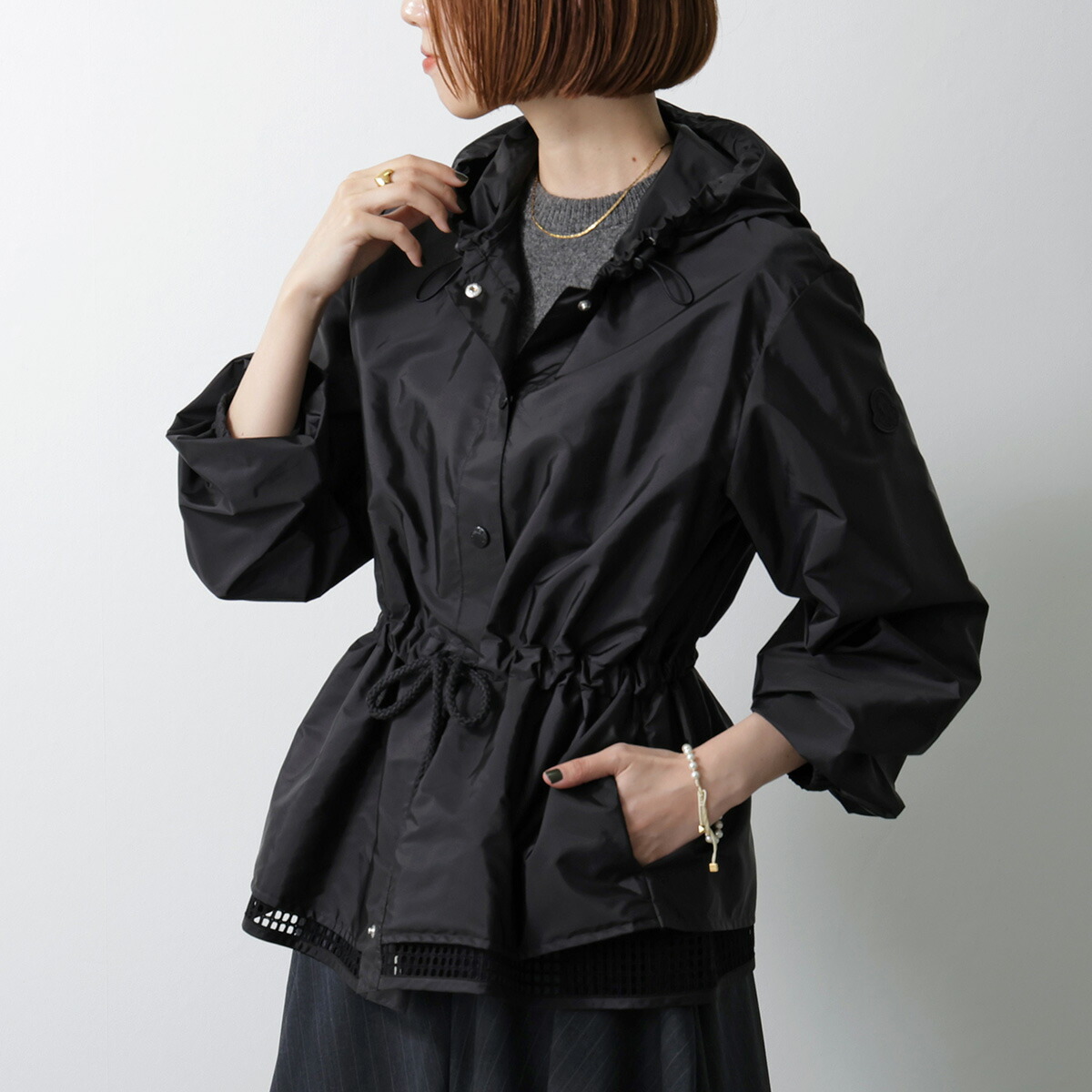 【美品】MONCLER モンクレール ナイロンジャケット トレンチ アイボリー モンクレール MONCLER MONCLER ジャケット WETE 1A00134 539ZD