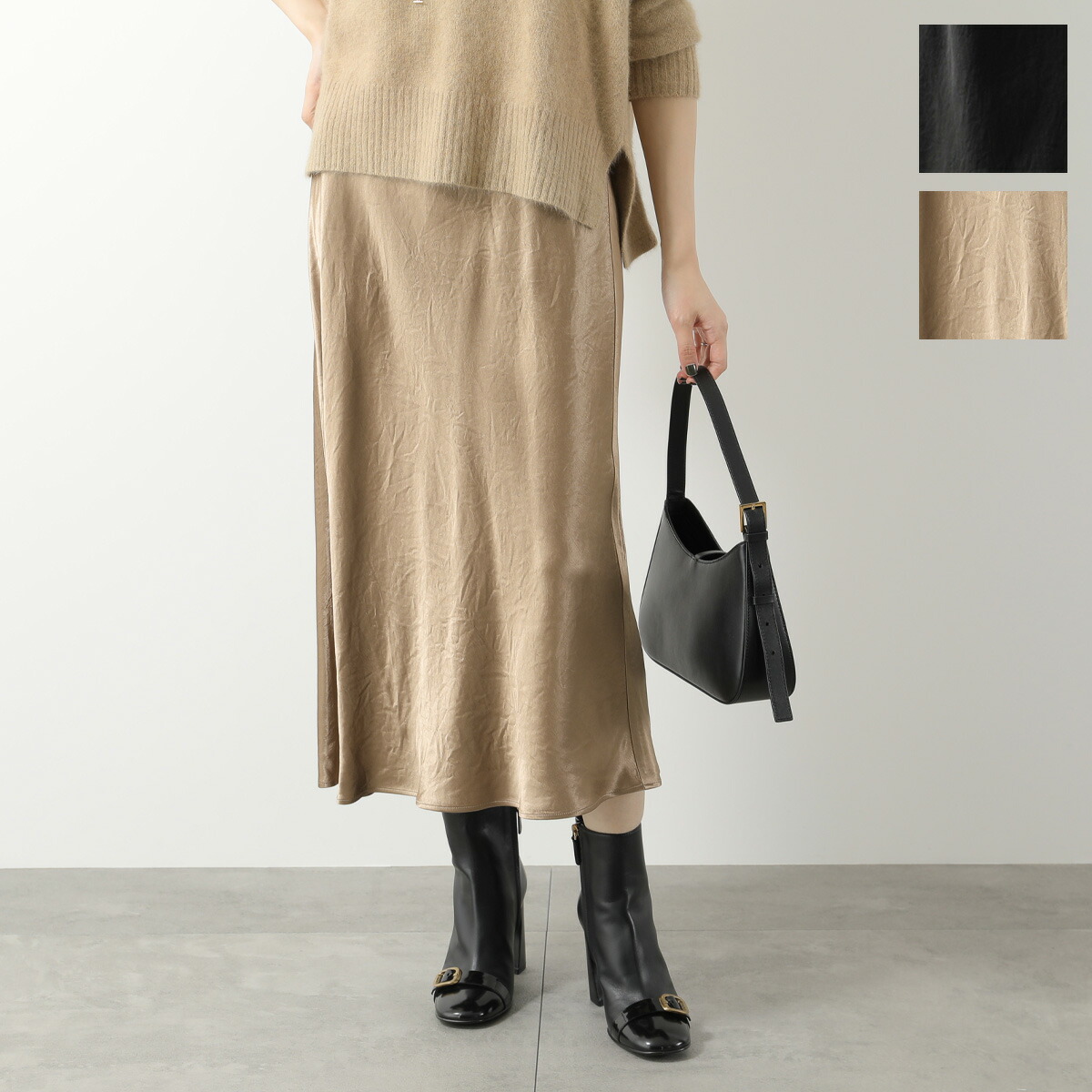 MAX MARA MM マックスマーラ サテンスカート ALESSIO アレッシオ レディース フレア ミディ丈 カラー2色