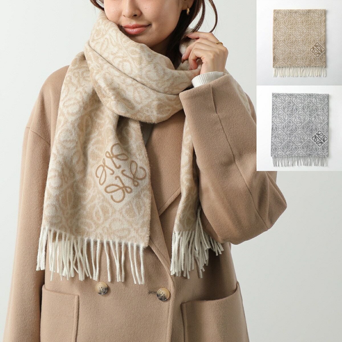 ロエベ　マフラー　モヘア　アナグラム　ストライプ　ユニセックス　人気 楽天市場】LOEWE ロエベ Mohair WoolStrip Scarf ストライプ