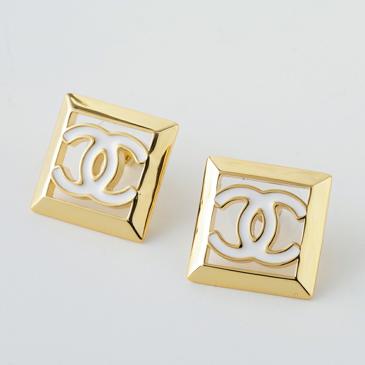 CHANEL シャネル ピアス ABD872 B17903 レディース ココマーク CCマーク メタル スクエア スタッド NZ317