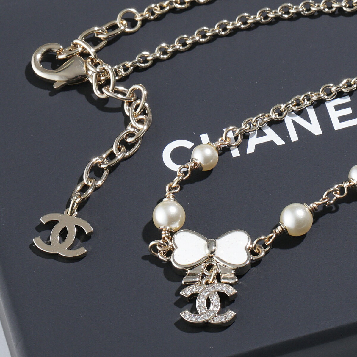 シャネル ココマーク ネックレス 希少 ストーン装飾 CCロゴ　ブラック 楽天市場】CHANEL シャネル ネックレス ABE819 B19204 レディース