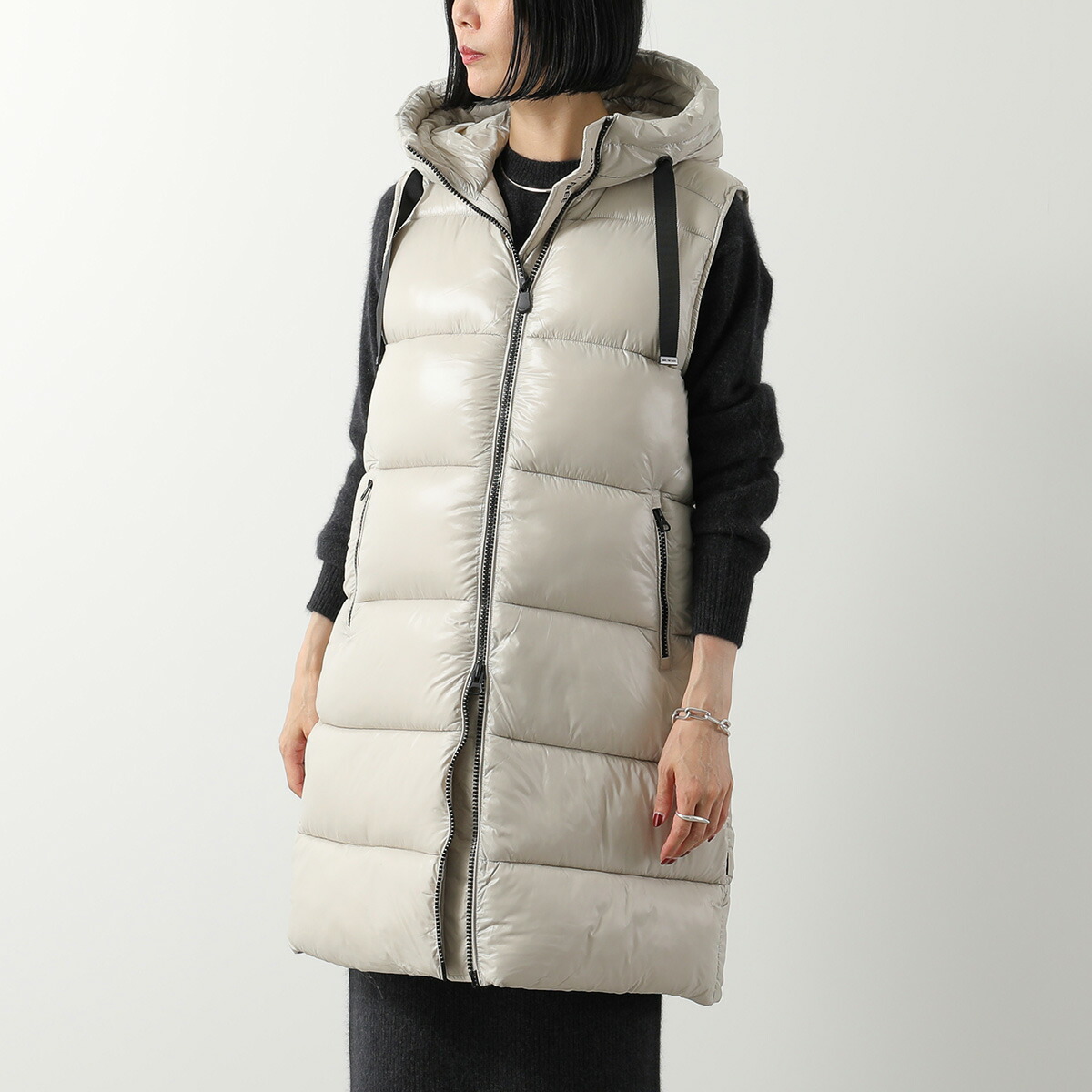 SAVE THE DUCK セイブザダック エコダウンベスト IRIA イリア D80302W LOVE21 レディース 中綿ベスト ジレ フード付き ロング丈 40019|インポートセレクトmusee
