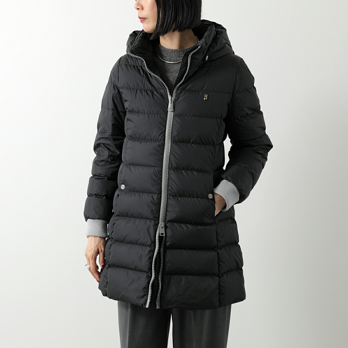 HERNO ヘルノ　ダウンコート　ロングダウン　シルバーフォックスファー襟 HERNO(ヘルノ)｜フェイクファーコンビダウンコート/ホワイト の通販