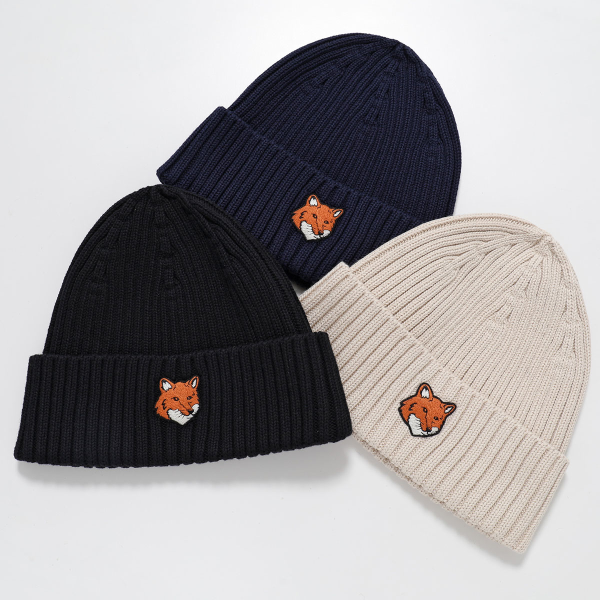 楽天市場】MAISON KITSUNE メゾンキツネ ニット帽 BOLD FOX HEAD