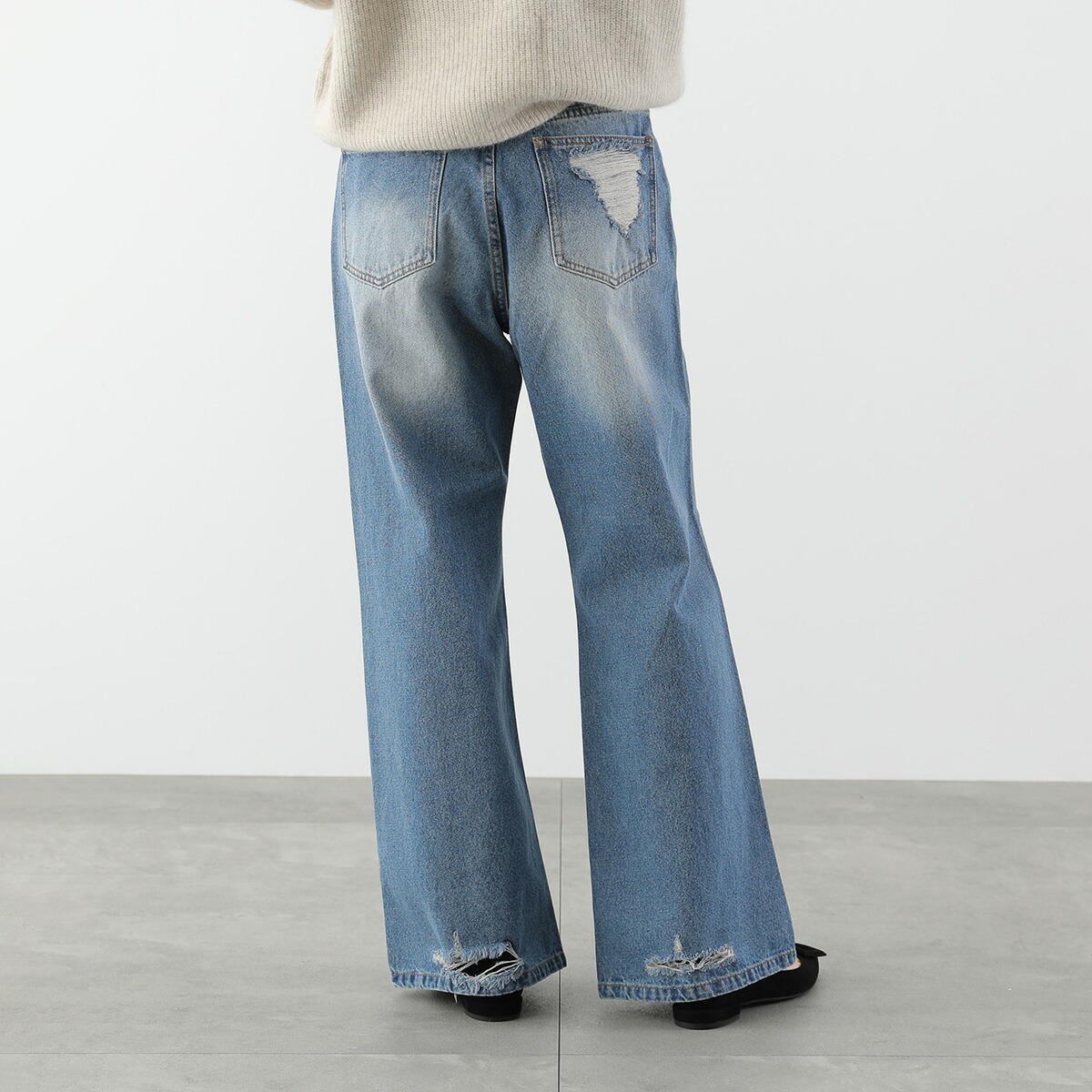YENN イエン デニムパンツ LOOSE FIT FLARE PT Y254-31131 レディース フレア ジーンズ Gパン ジーパン ブルー