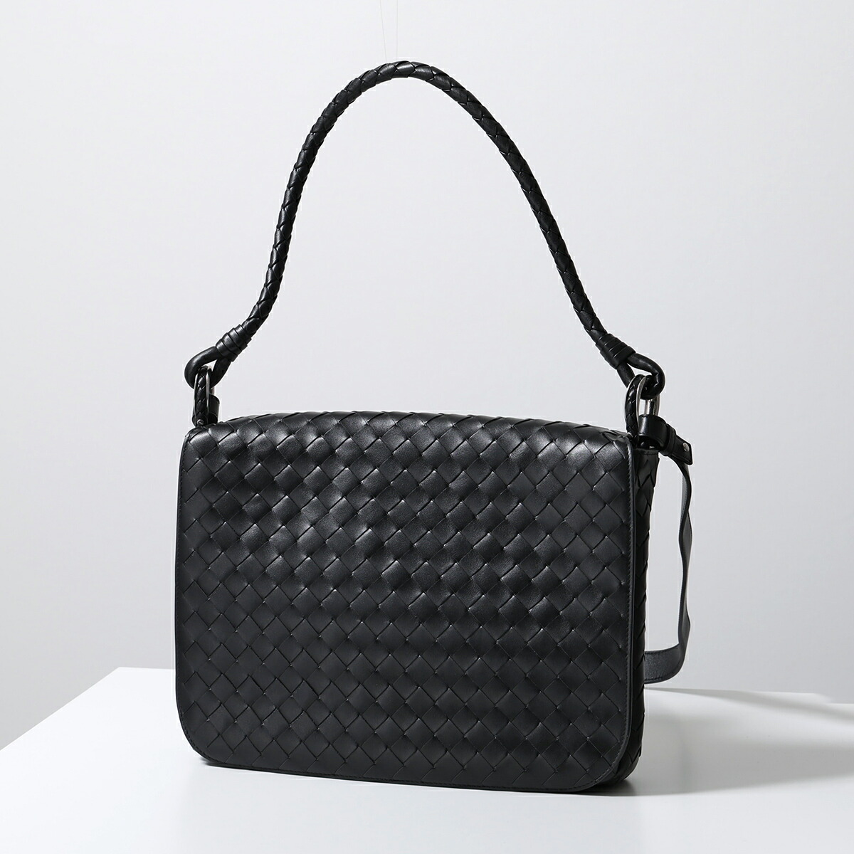 BOTTEGA VENETA ボッテガヴェネタ ショルダーバッグ 795074 V2HL1 メンズ イントレチャート レザー クロスボディ トートバッグ ダブルストラップ 鞄 1208 795074V2HL11208
