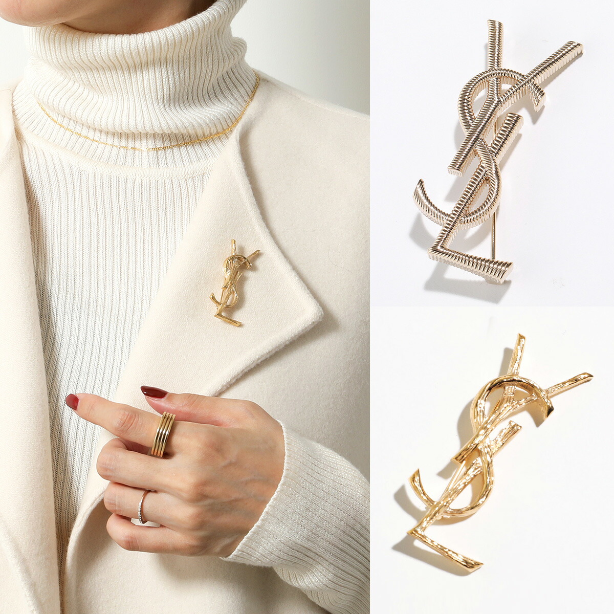 楽天市場】【P10倍対象商品】SAINT LAURENT サンローラン ブローチ