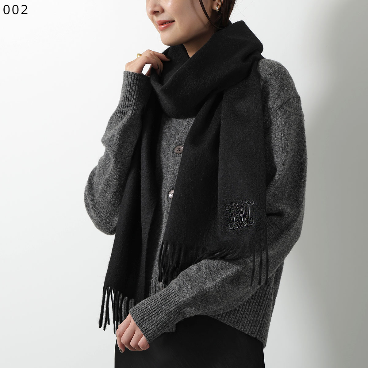 【最大2万円OFFクーポン対象・9/30～10/1限定】MAX MARA マックスマーラ マフラー WKCLARA クララ レディース フリンジ キャメル ロゴ刺繍 ストール カラー3色