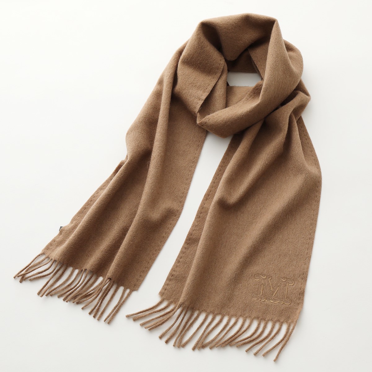 【最大2万円OFFクーポン対象・9/30～10/1限定】MAX MARA マックスマーラ マフラー WKCLARA クララ レディース フリンジ キャメル ロゴ刺繍 ストール カラー3色