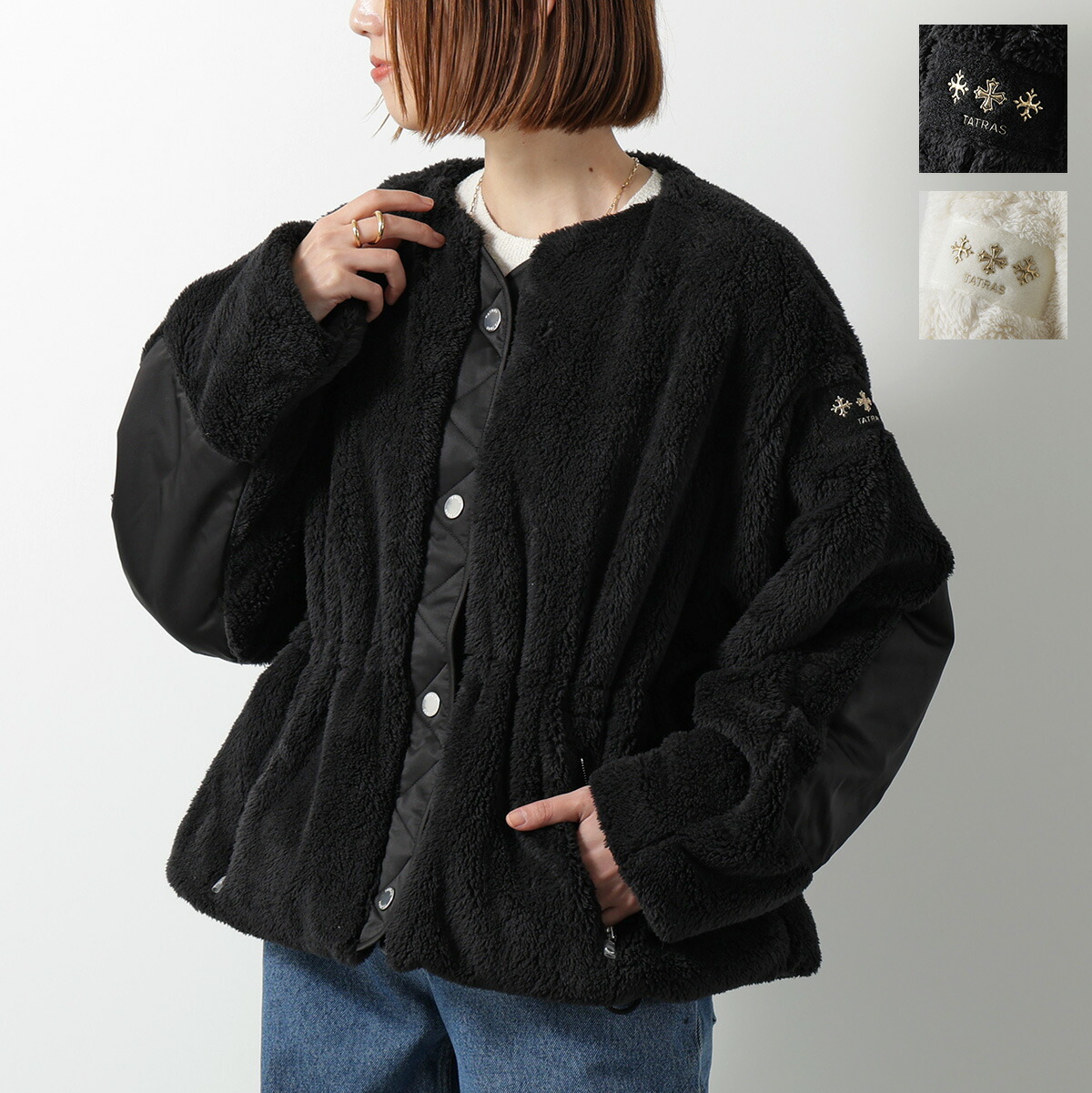 値下げ【直営店購入】TATRAS タトラス　IPAMA イパマ　黒　サイズ2 TATRAS（タトラス） ボアブルゾン レディース IPAMA イパマ 秋冬 新作