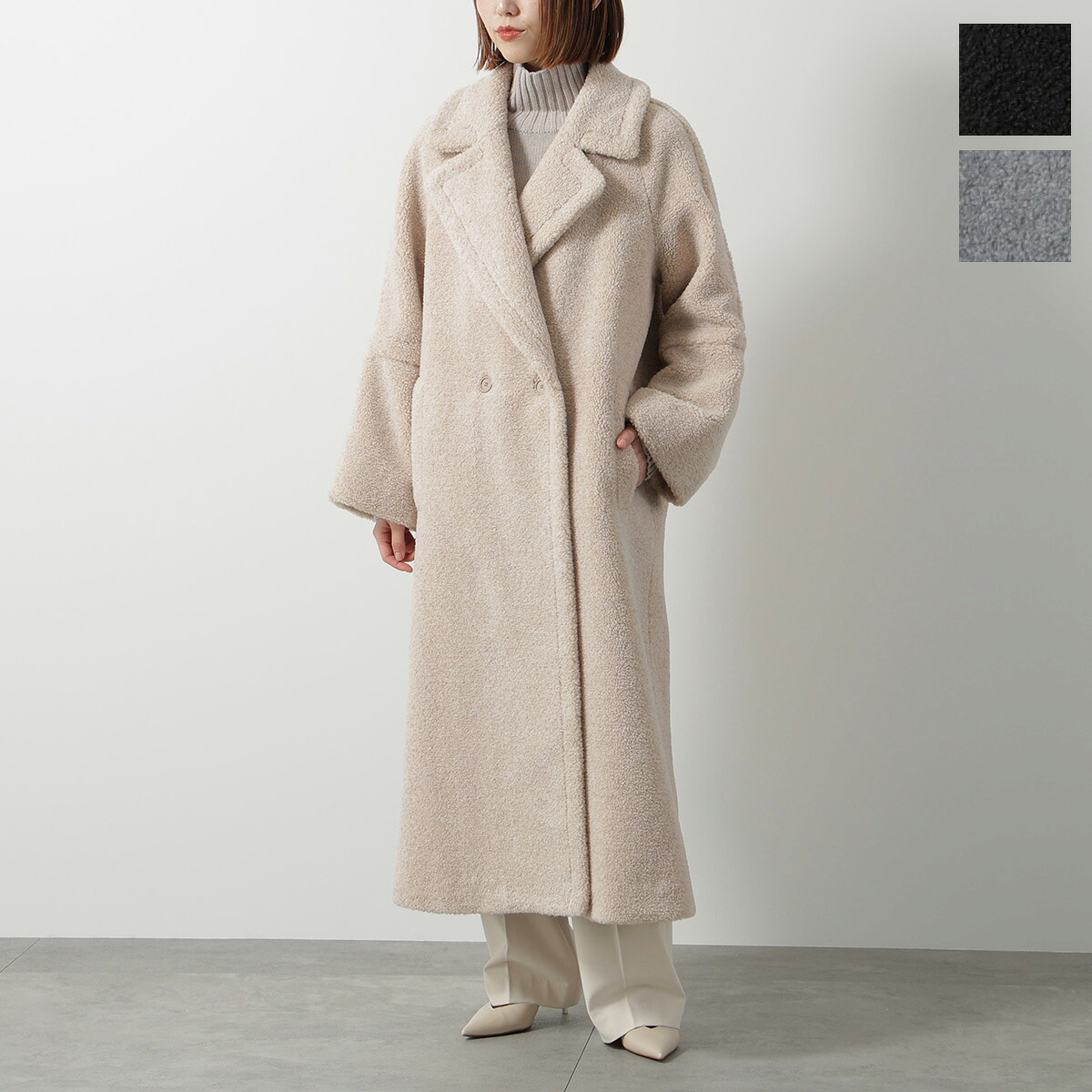 【楽天市場】HERNO ヘルノ ボア コート CA000583D 12735 レディース テディコート トレンチコート ラペルカラー ベルト ...
