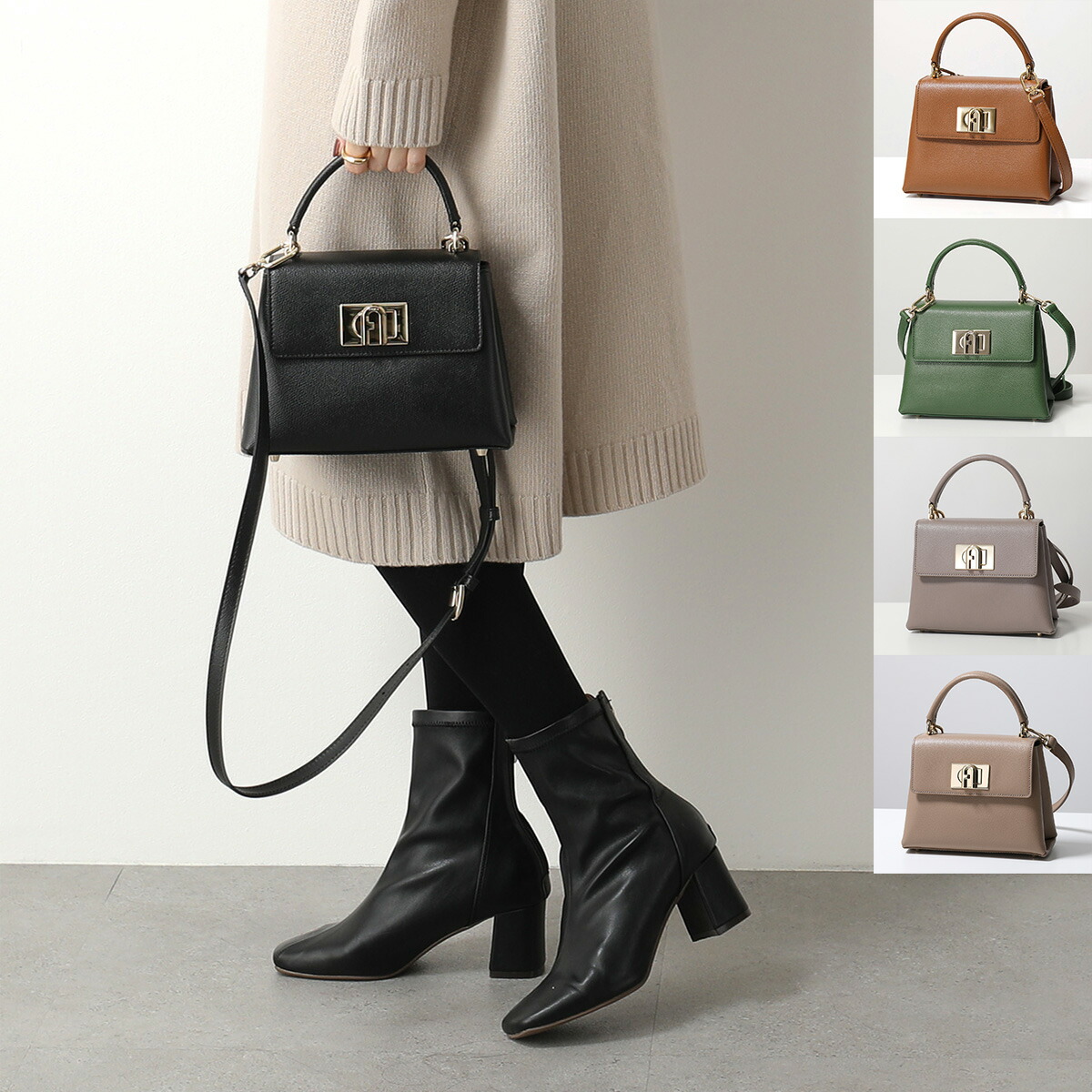 楽天市場】フルラ ハンドバッグ ショルダーバッグ リンダ ブラック