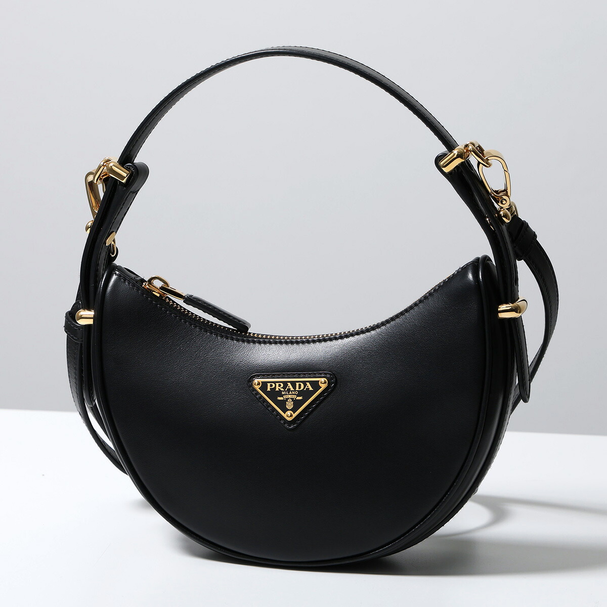 PRADA プラダ ショルダーバッグ ARQUE アーケ ミニ 1BC199 OOO ASK レディース トライアングルロゴ ハンドバッグ 鞄 F0002/NERO｜インポートセレクトmusee