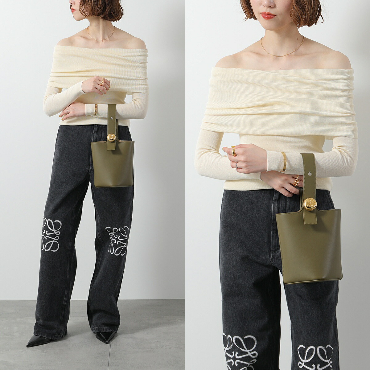 LOEWE ロエベ ハンドバッグ PEBBLE BUCKET MINI ペブル バケット ミニ