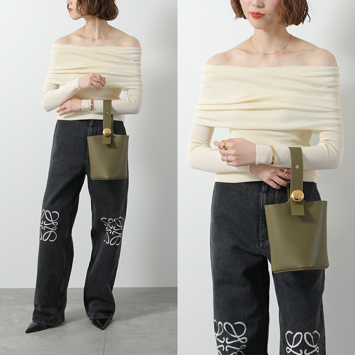 LOEWE ロエベ ハンドバッグ PEBBLE BUCKET MINI ペブル バケット ミニ 