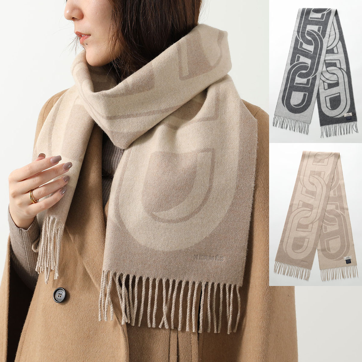 楽天市場】HERMES エルメス マフラー 140×30 ラブストーリー H254043S