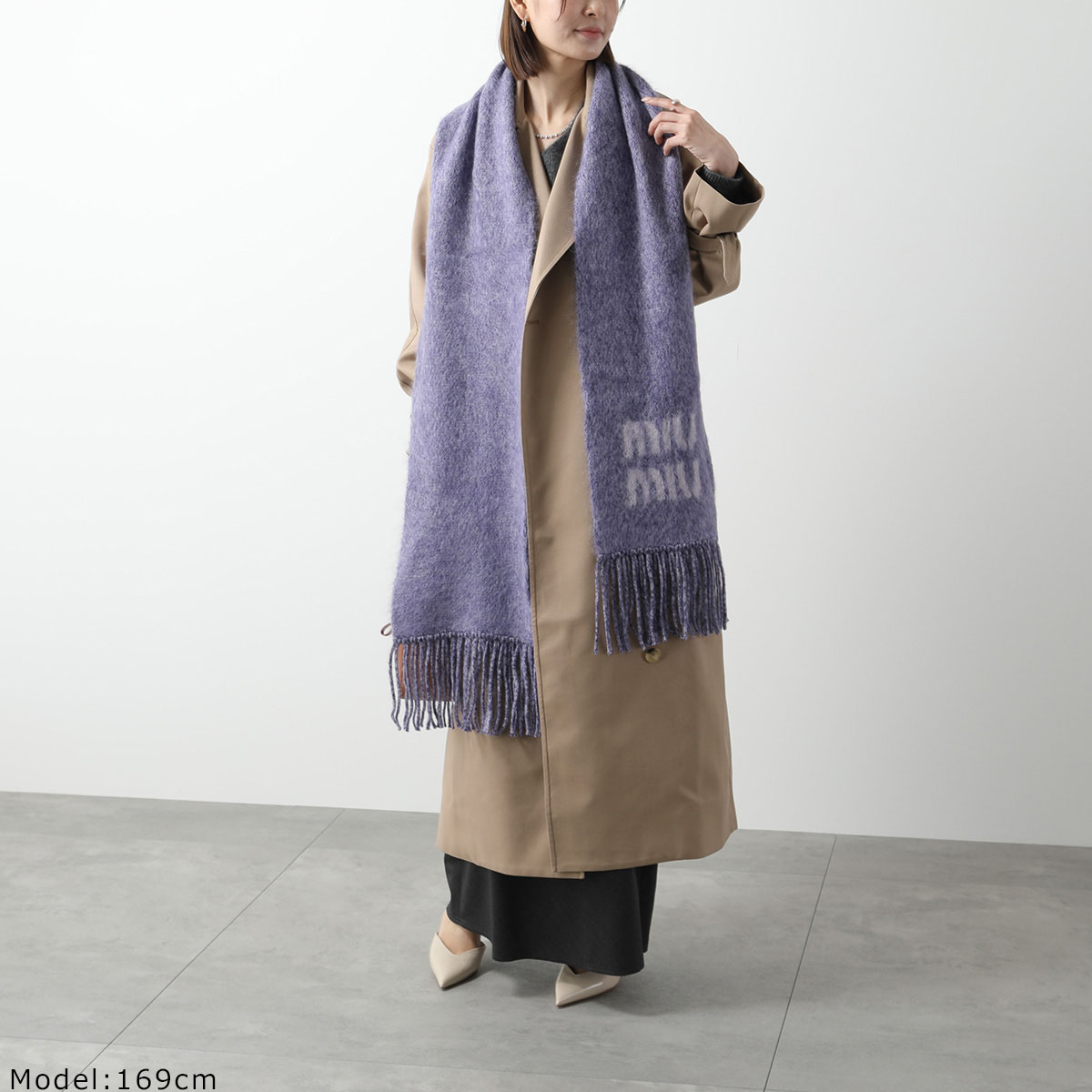 MIUMIU ミュウミュウ マフラー 5FS062 2CQD レディース モヘアブレンド