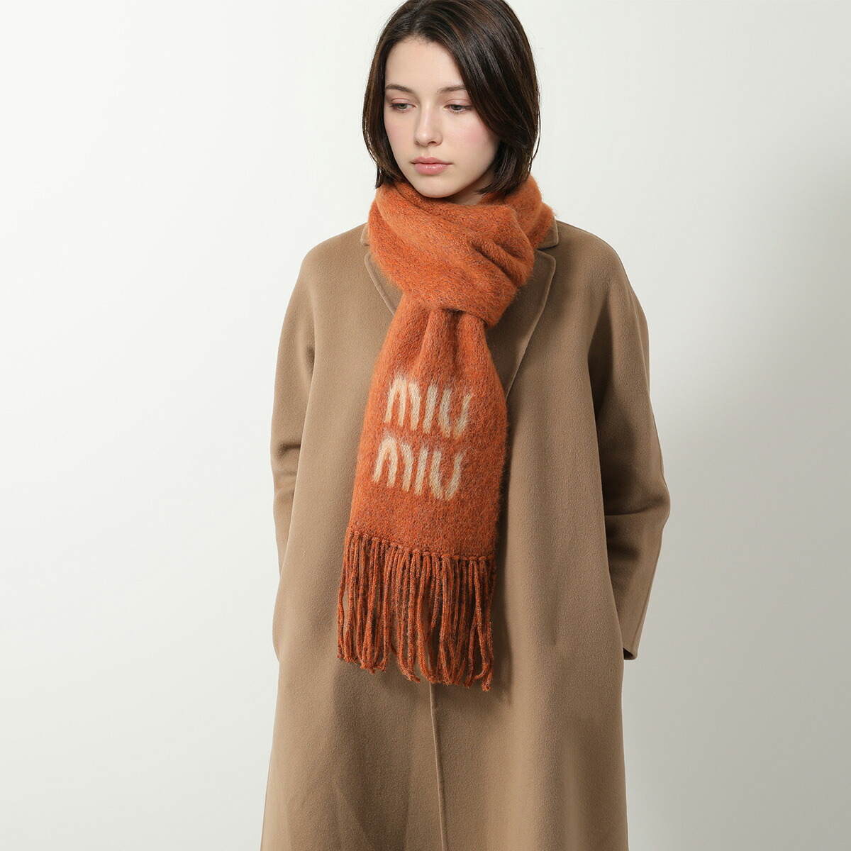 MIUMIU ミュウミュウ マフラー 5FS062 2CQD レディース モヘアブレンド