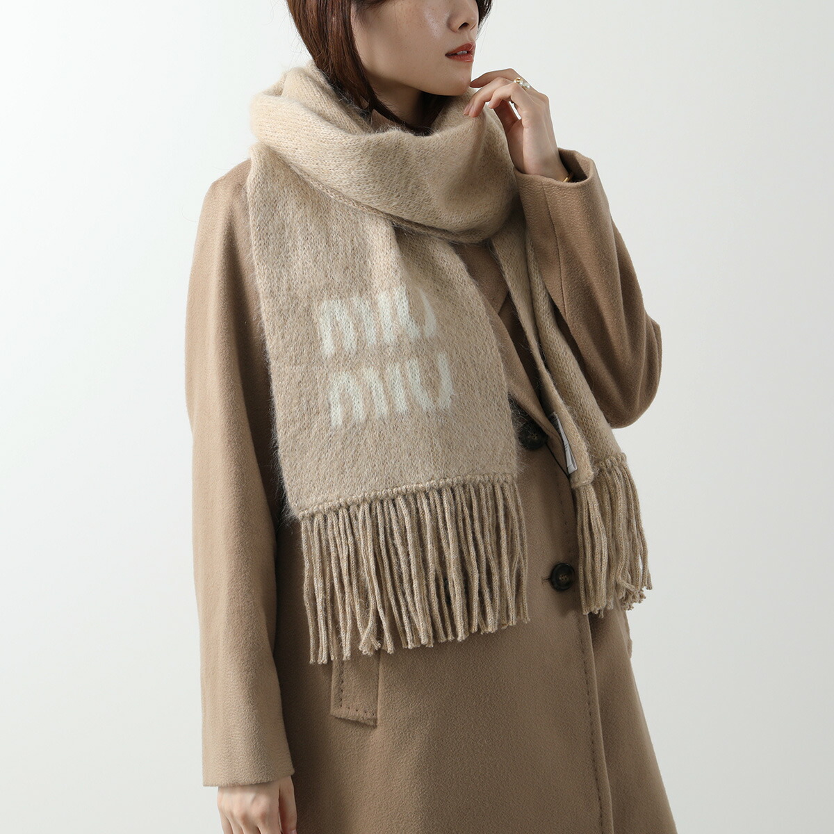 MIUMIU ミュウミュウ マフラー 5FS062 2CQD レディース モヘアブレンド