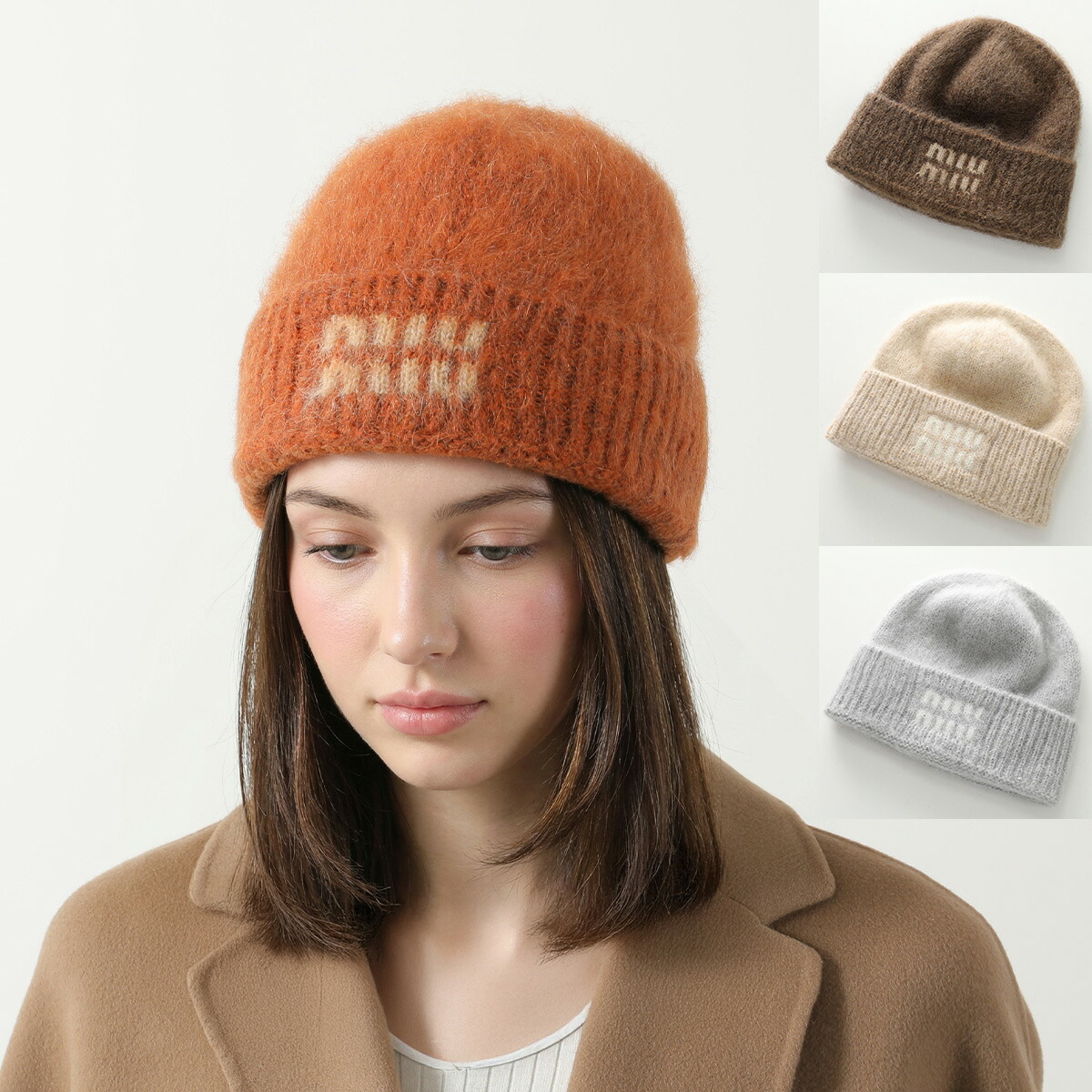 楽天市場】MIUMIU ミュウミュウ ニット帽 5HC260 2DZU レディース