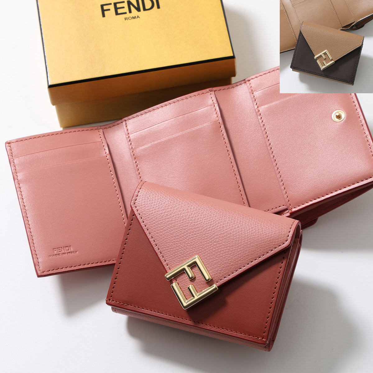 楽天市場】フェンディ FENDI バゲット ズッカ 三つ折り財布 財布