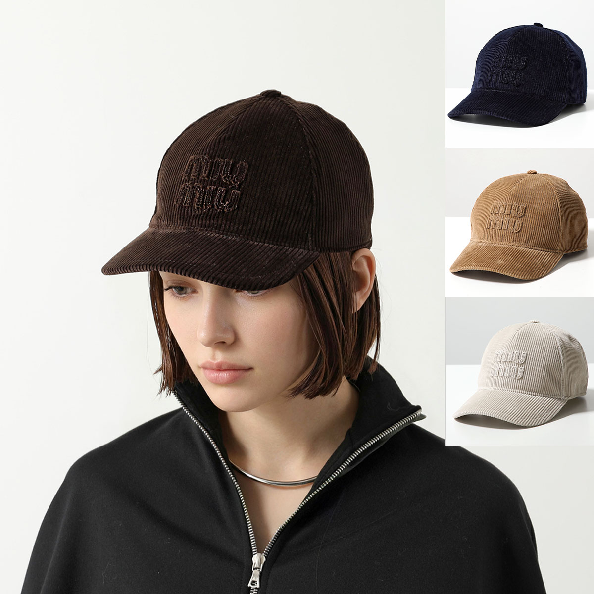 楽天市場】MIUMIU ミュウミュウ 5HV007 2B98 ロゴ ストローバイザー