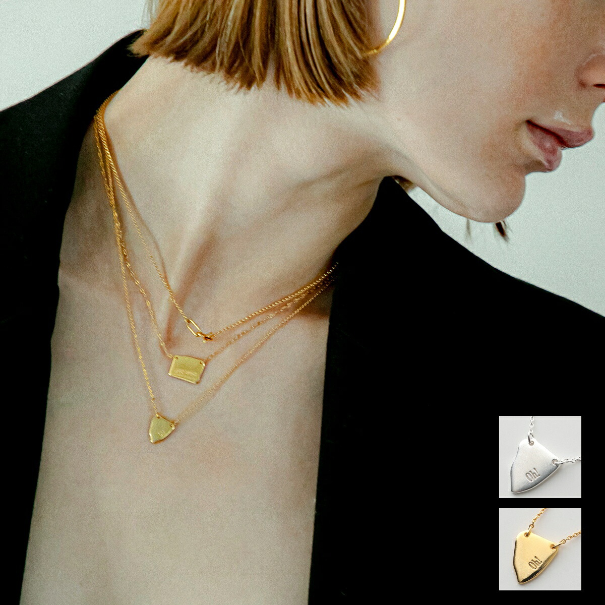 LAPUIS ラピュイ ネックレス Oh necklace 254-220116 レディース ペンダント トライアングル プレート アクセサリー silver925 シルバー925 カラー2色【dc_kikaku】