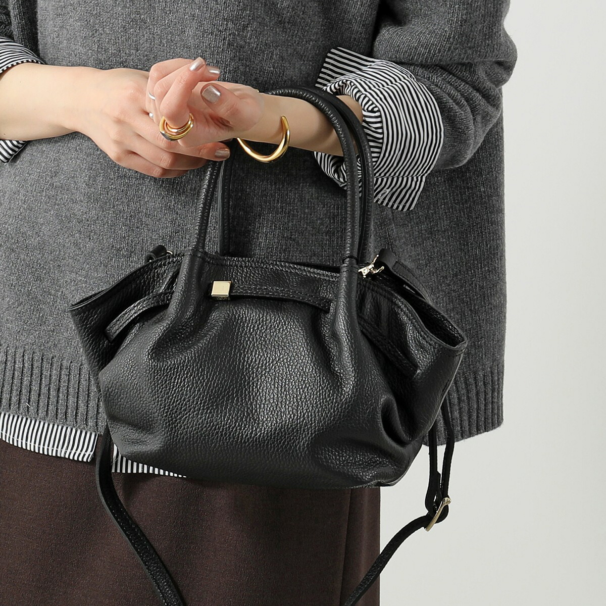 MILLELA FIRENZE ミレッラフィレンツェ ハンドバッグ 10210542 レディース レザー ショルダーバッグ クロスボディ 鞄 01/BLACK|インポートセレクトmusee