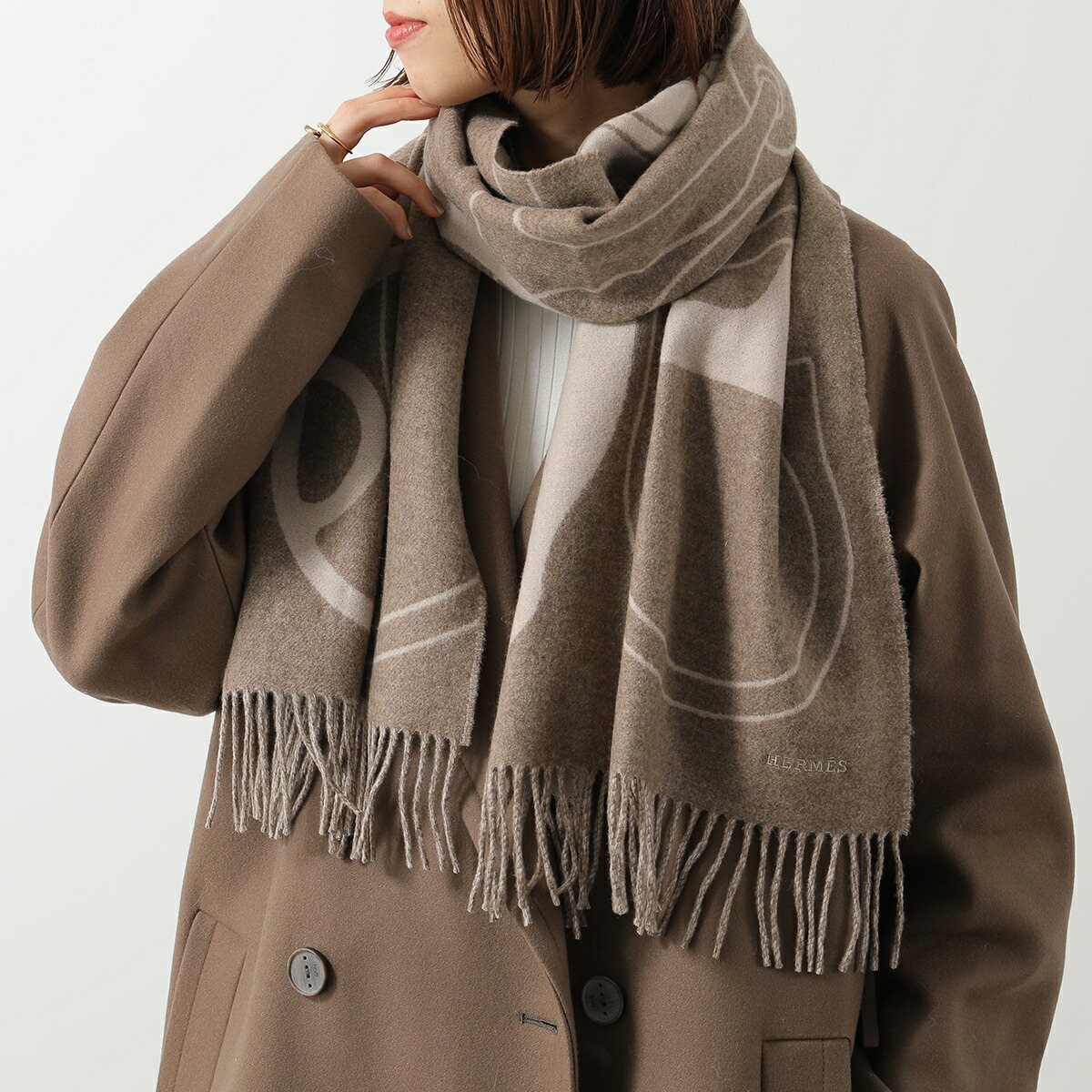 楽天市場】HERMES エルメス マフラー 140×30 ラブストーリー H254043S