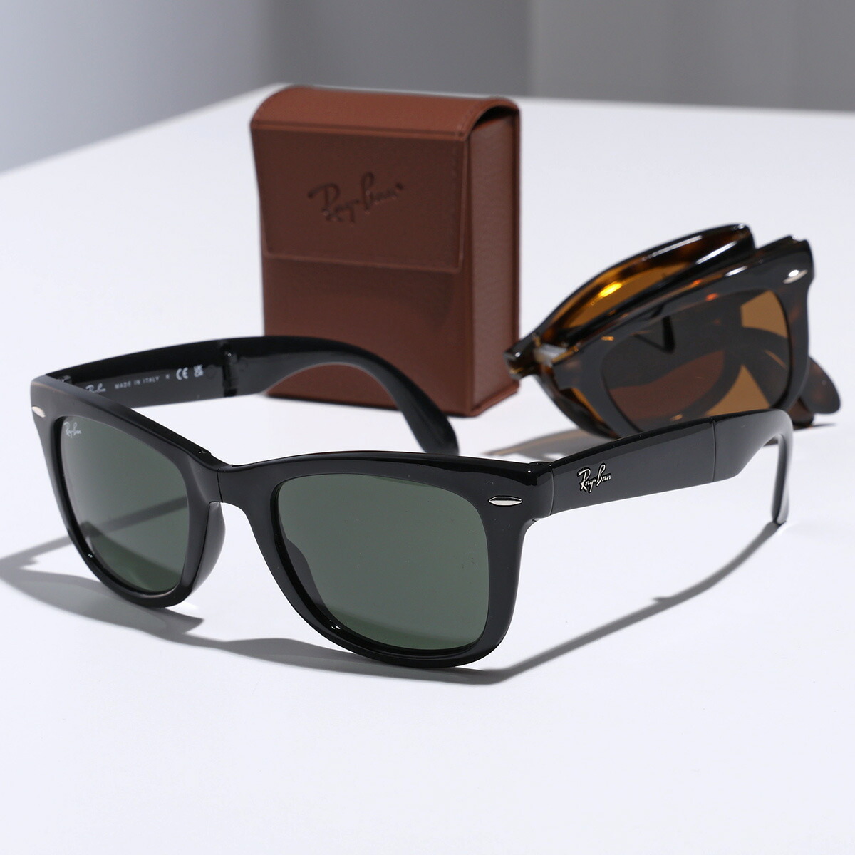 Ray-Ban レイバン サングラス Wayfarer Folding Classic ウェイファーラー フォールディング クラシック RB4105 メンズ ウェリントン型 セルフレーム 折り畳み アイウェア カラー2色