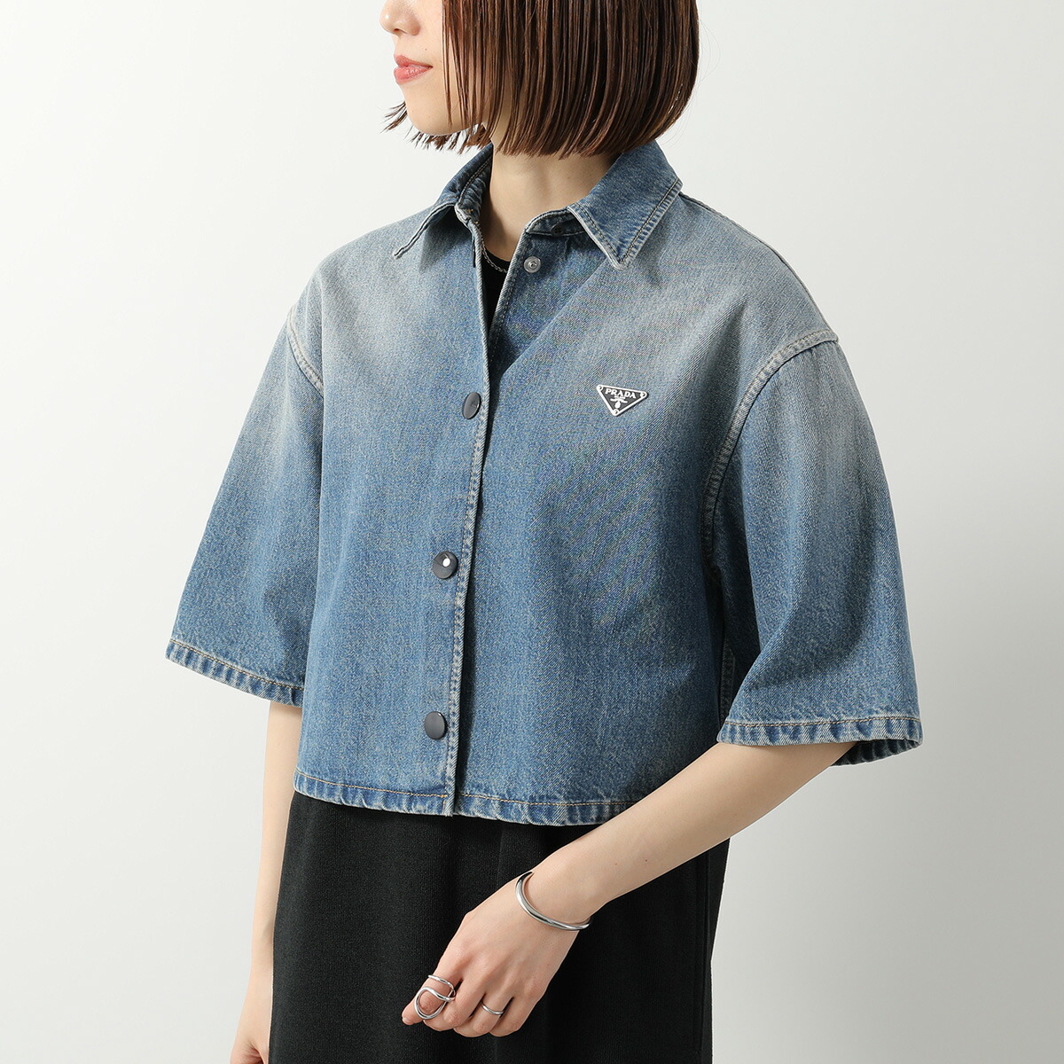 楽天市場】PRADA プラダ ポプリン シャツ P419G 1XV2 レディース