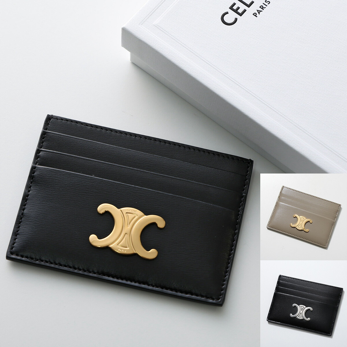 未使用級　CELINE　セリーヌ　名刺入れ　カードケース　パスケース　黒 楽天市場】CELINE セリーヌ カードケース 10L832CQH.04LU TRIOMPHE