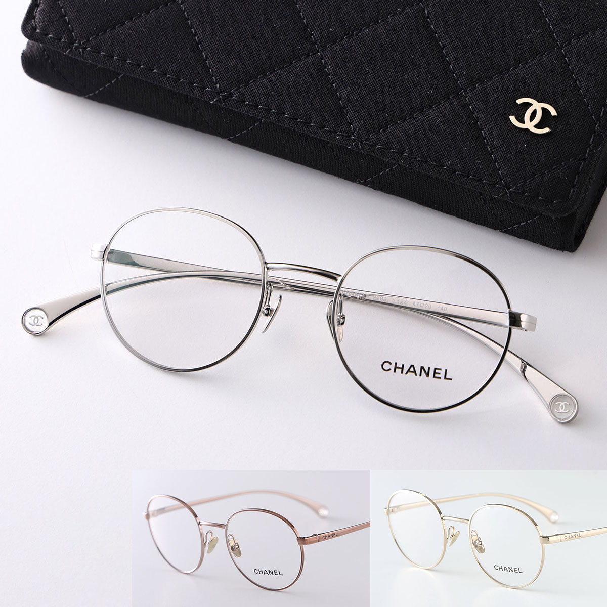 CHANEL シャネル メガネ CH2209 レディース ボストン型 メタルフレーム 細フレーム フルリム クリングスタイプ CCロゴ めがね 眼鏡 ダテ眼鏡 アイウェア カラー3色|インポートセレクトmusee