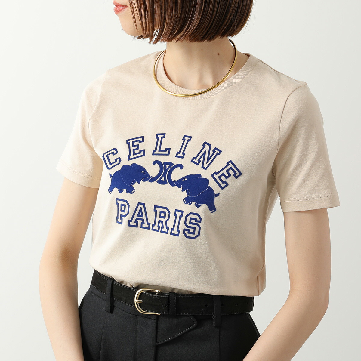 CELINE Tシャツ 半袖 楽天市場】CELINE セリーヌ Tシャツ RX0CD507Z.GBC6 レディース 半袖