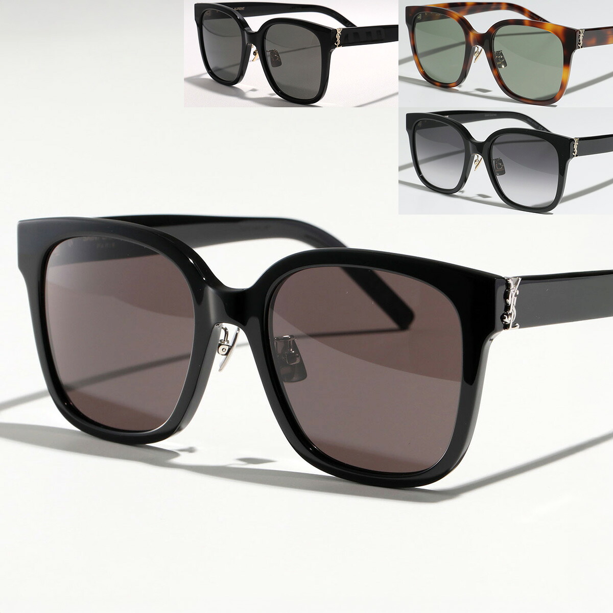 SAINT LAURENT サンローラン サングラス SL M105/F レディース ウェリントン型 カサンドラメタルロゴ セルフレーム クリングスタイプ アジアンフィット アイウェア フルリム｜インポートセレクトmusee